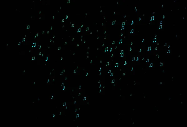 Темно Синий Зеленый Векторный Фон Музыкальными Симфониями Современная Абстрактная Иллюстрация — стоковый вектор