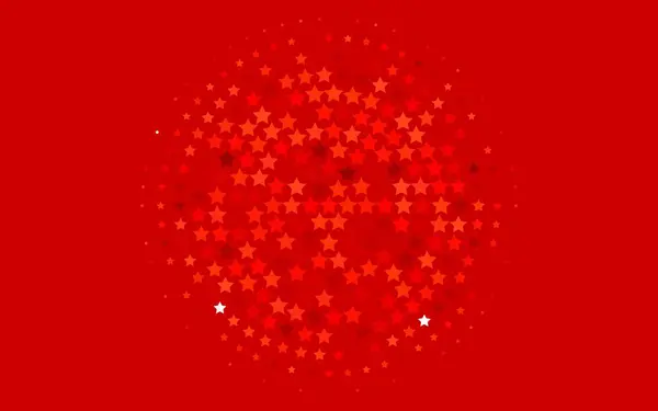 Světle Červené Vektorové Pozadí Barevnými Hvězdami — Stockový vektor