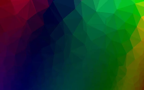 Dunkles Mehrfarbiges Verschwommenes Dreiecksmuster Des Regenbogenvektors — Stockvektor