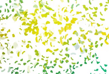 Açık yeşil, Memphis şekilli sarı vektör şablonu. Soyut tarzda rengarenk gradyan şekilleri olan bir resim. İşiniz için en iyi akıllı tasarım.