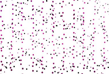 Açık Mor çizgiler, daireler, çizgiler, dikdörtgenler. Renkli noktaları, çizgileri, küpleri olan soyut çizimler. Reklamlar için desen.