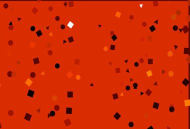 Açık Turuncu vektör dokusu, çemberli, küplü. Çemberler, üçgenler ve küplerle soyut gradyan çizimi. İş ilanınız için akıllı tasarım.