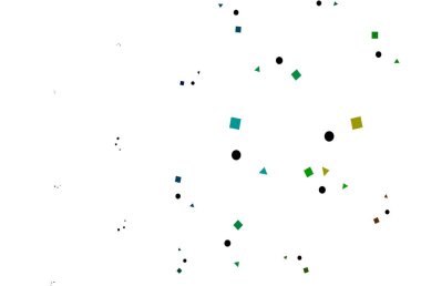 Aydınlık Çokrenkli, gökkuşağı vektör dokusu dairesel ve küp şeklinde. Renkli noktaları, çizgileri, küpleri olan soyut çizimler. İniş sayfası için modern şablon.