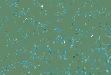 Memphis şekilli açık mavi vektör şablonu. Renkli rastgele şekillerle modern soyut illüstrasyon. Bir cep telefonu için arka plan.