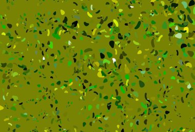 Açık yeşil, soyut şekilli sarı vektör arkaplan. Rastgele şekillerle soyut tarzda dekoratif tasarım. İşiniz için en iyi akıllı tasarım.