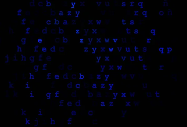Темно Блакитний Векторний Покрив Англійськими Символами Сяючий Малюнок Символами Пбо — стоковий вектор