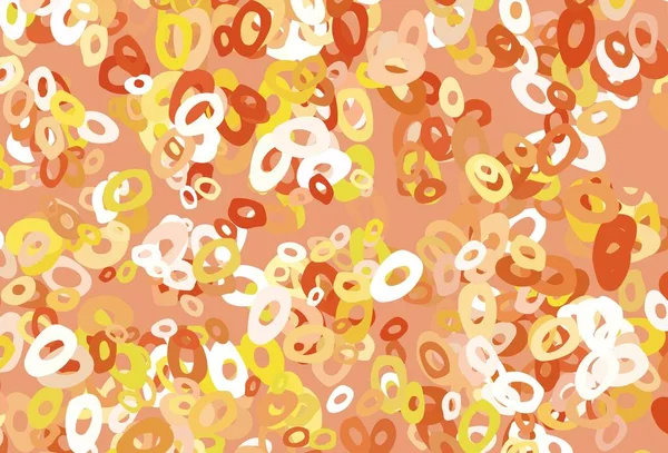 Jasnożółty Pomarańczowy Wzór Wektora Sferami Ilustracja Zestawem Lśniących Kolorowych Abstrakcyjnych — Wektor stockowy