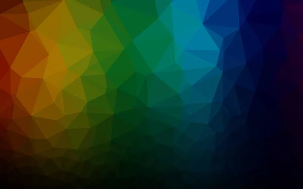 Dark Multicolor Rainbow Vector Abstract Mozaïek Patroon — Stockvector