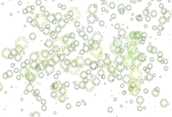 ドットでライトグリーンのベクトル背景 自然のスタイルで色の泡と抽象的なイラスト ビジネス広告のデザイン — ストックベクタ