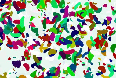 Işık çokrenkli, gökkuşağı vektör şablonu Memphis şekilli. Soyut tarzda rengarenk gradyan şekilleri olan bir resim. İşiniz için en iyi akıllı tasarım.