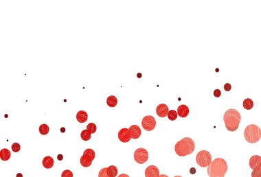 Küreli açık kırmızı vektör deseni. Parlak renkli soyut çemberlerin olduğu bir resim. Güzel web siteleri için desen.