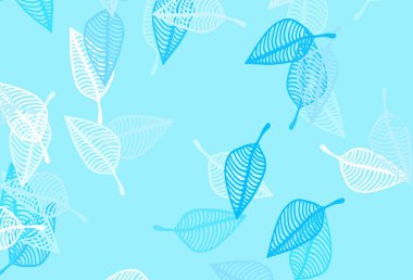 Hafif BLUE vektör karalama şablonu. Yapraklarla modern tarzda yepyeni renkli bir tasvir. Cep telefonlarının arkaplan şablonu.