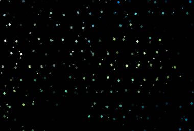 Koyu mavi, sarı vektör örtüsü daireler şeklinde çokgen şeklinde. Soyut tarzda dekoratif tasarım, çizgiler, noktalar, küplerle. İş ilanınız için akıllı tasarım.