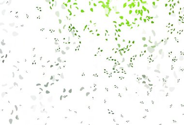 Memphis şekilli açık yeşil vektör şablonu. Renkli rastgele şekillerle modern soyut illüstrasyon. Kartvizitiniz için modern tasarım.