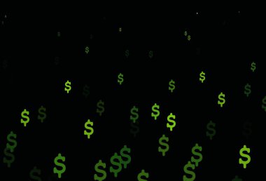 Dolar ile açık yeşil vektör şablonu. Para sembollü modern soyut illüstrasyon. Ekonomi ve zenginlik reklamınız için akıllıca bir tasarım..