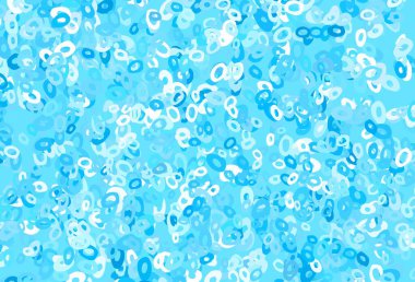 Açık mavi, daireli kırmızı vektör şablonu. Soyut arka planda bulanık kabarcıklar ve renkli gradyan. Güzel web siteleri için desen.