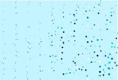 Daireleri, çizgileri, dikdörtgenleri olan hafif BLUE vektör düzeni. Renkli daireler, üçgenler, kareler çizilmiş bir resim. Web siteleri için şablon kullanılabilir.