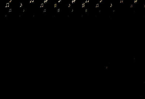 Темно Желтый Оранжевый Векторный Фон Музыкальными Симфониями Яркая Иллюстрация Красочных — стоковый вектор