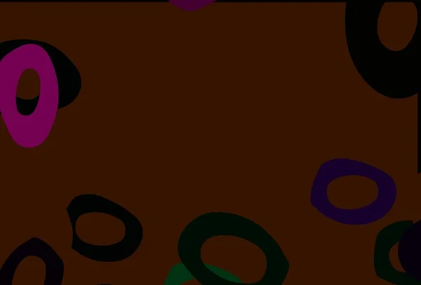 Modèle Vectoriel Multicolore Foncé Arc Ciel Avec Cercles Design Décoratif — Image vectorielle