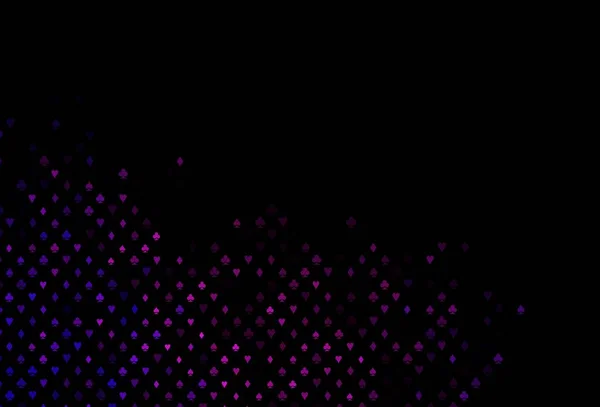 Donkerroze Vector Textuur Met Speelkaarten Glitter Abstracte Schets Met Geïsoleerde — Stockvector
