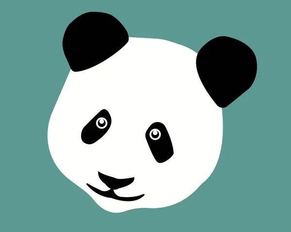 Bianco Nero Panda Volto Immagine Dal Davanti Art Illustrazione Disegnato — Foto Stock