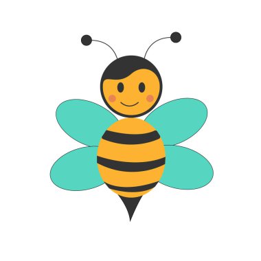 Arı vektör çizimi siyah mavi renk 