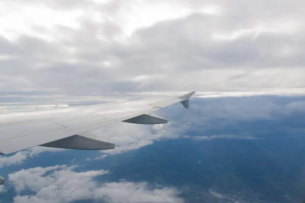 View from airplane wing