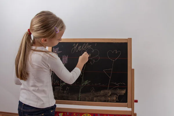 Children - Blackboard with child Stock Image