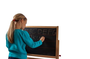 Çocuk - çocuk ile Blackboard - Cut outs.