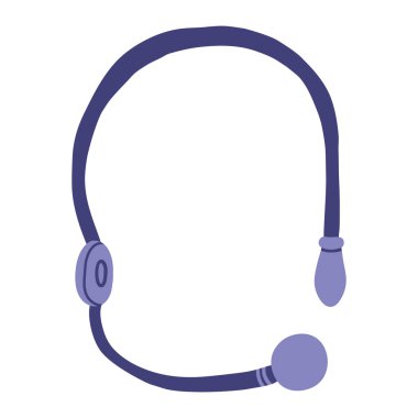 Düz başlı mikrofon ve serbest çizim grafikleri. Performanslar, şarkılar, radyo yayınları ve beyaz arkaplanda izole edilmiş podcast için minimal mikrofon çizimi.