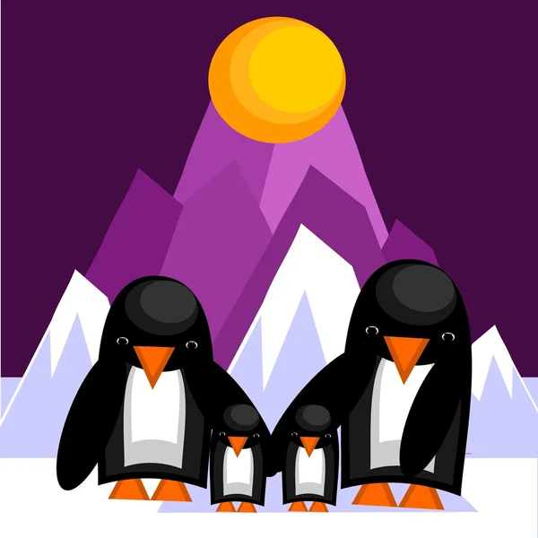 Família de pinguins — Vetor de Stock