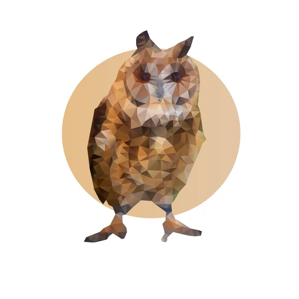 Poligonal baykuş — Stok Vektör