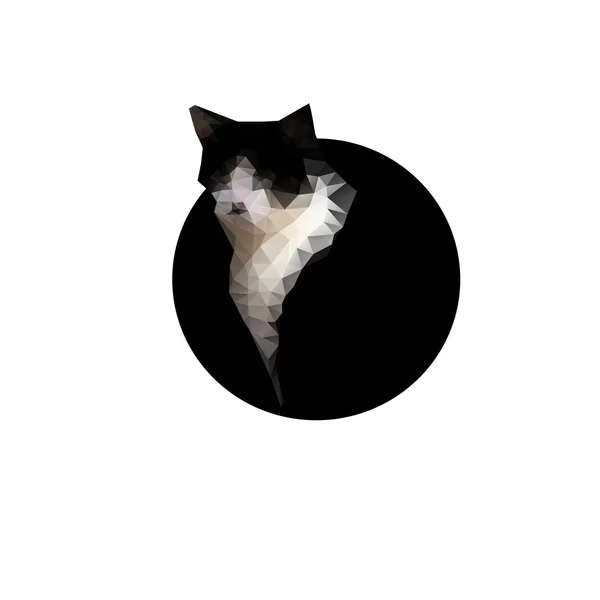 Chat noir polygonal — Image vectorielle