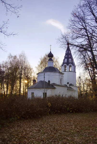 Église Plyos Uspensky Sobor Dans Lumière Soir — Photo