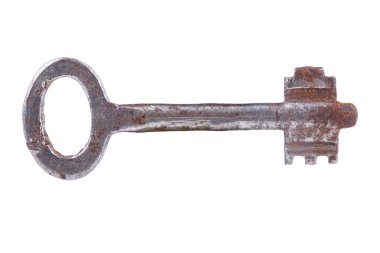 Beyaz arkaplanda eski tuş