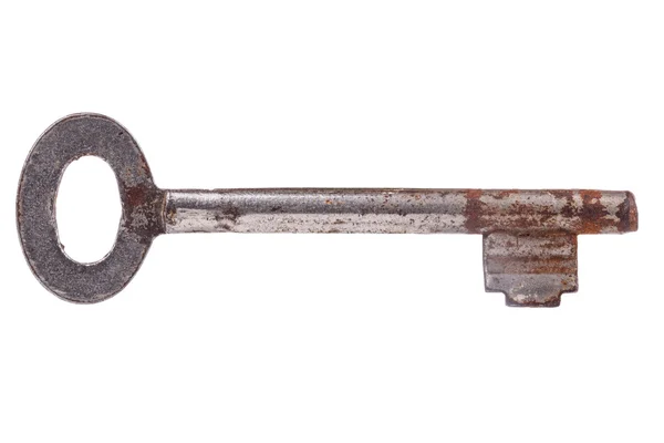 Old key on white background — Stock Photo, Image