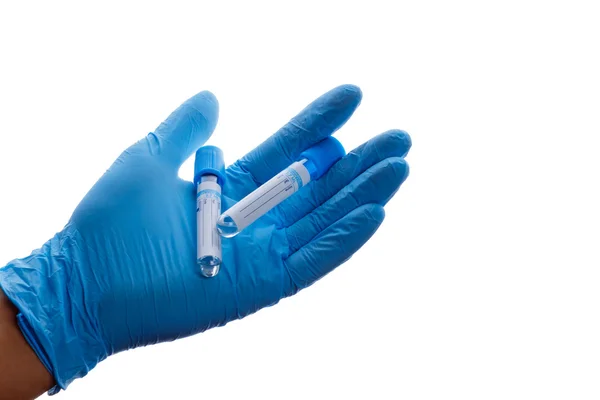 Hand with a test tube — Stock Photo, Image