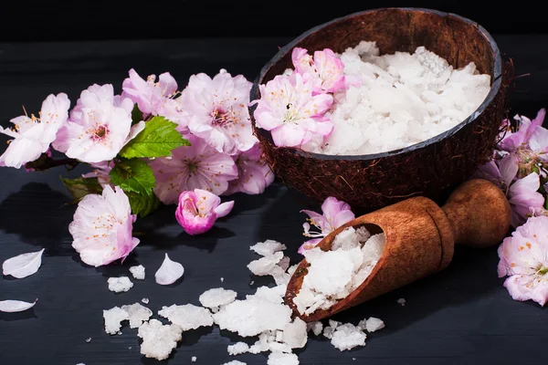 Spa concept met bloemen van amandel — Stockfoto