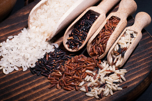 Different types of rice and spices