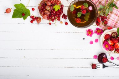 Cake with berries. Healthy sweets background.