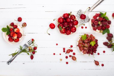 Cake with berries. Healthy sweets background.