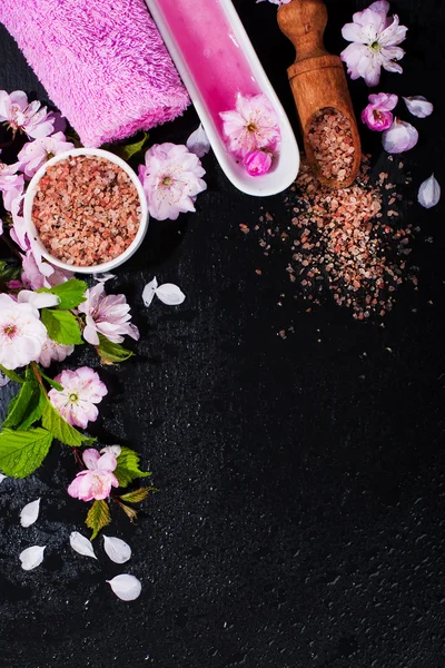 Spa concept met bloemen van amandel — Stockfoto