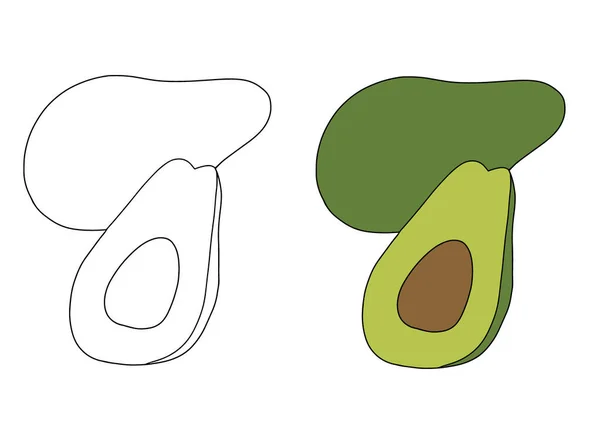 矢量插图与鳄梨 艾康健康的有机食品 孤立的符号 — 图库矢量图片