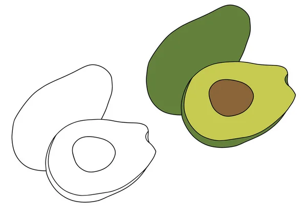 Illustrazione Vettoriale Con Avocado Icona Cibo Sano Biologico Simbolo Isolato — Vettoriale Stock