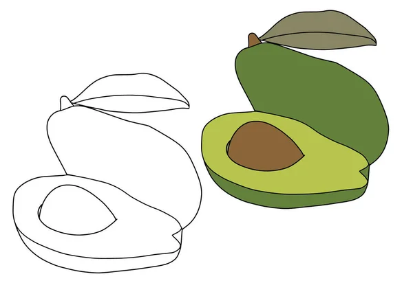 Illustrazione Vettoriale Con Avocado Icona Cibo Sano Biologico Simbolo Isolato — Vettoriale Stock