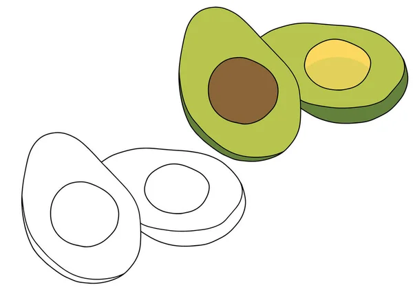 Illustrazione Vettoriale Con Avocado Icona Cibo Sano Biologico Simbolo Isolato — Vettoriale Stock