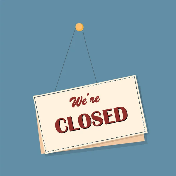 Sorry Closed Retail Store Sign Flat Red Vector Websites Print — 图库照片