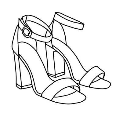Kadın ayakkabısı simgesi logosu. Vektör. Moda topuklu ayakkabılar. Silhouett