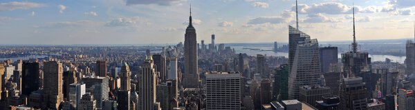 Panorama of south of Manhattan (New York City) from the top of the rock