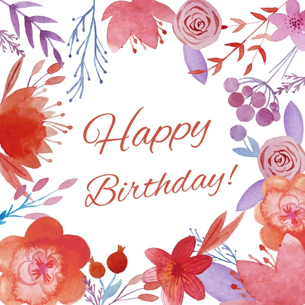 Watercolor flower birthday card | Watercolor floral Happy birthday card ...